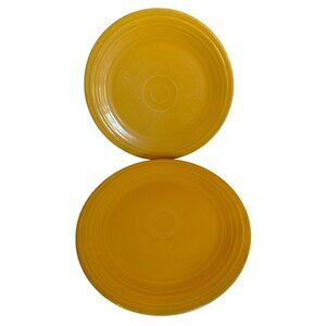 Vintage Fiesta Ware HLC Yellow Dinner Plates 9 1/2" READ